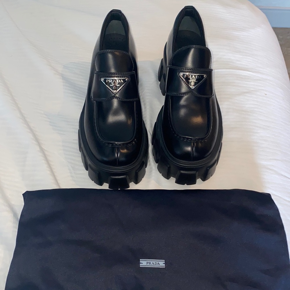Prada lugg loafers